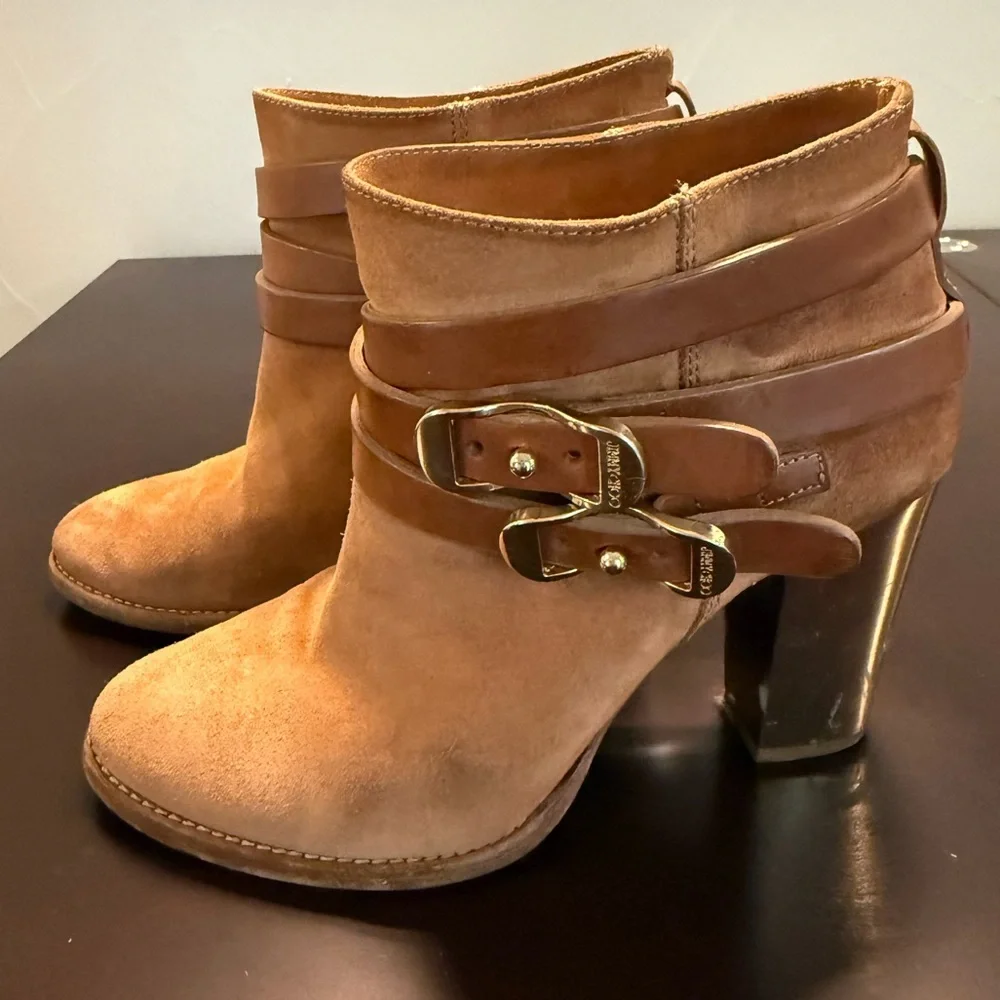 JIMMY CHOO Melba Suede Ankle Booties Size 37 - Picture 6 of 13